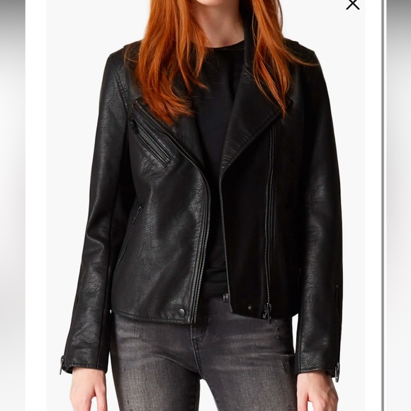 Blank NYC Jackets & Blazers - BLANK NYC Moto Jacket Matte Black Onyx Vegan Faux Leather Women’s Size Small NWT